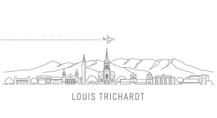 Fototapeta premium Louis Trichardt with South Africa City Skyline, and Vector Illustration.