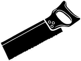 blade illustration tool silhouette equipment logo saw icon work outline hacksaw cut metal construction industry steel industrial wood carpentry shape job vector graphic background