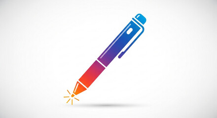 Vibrant modern pen design ignites creativity and innovation, perfect for educational materials, branding, or digital content seeking a dynamic visual spark.