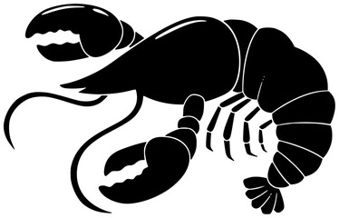 sea illustration lobster silhouette seafood logo ocean icon food outline fish summer water crayfish animal nature marine travel shell shape with vector graphic background