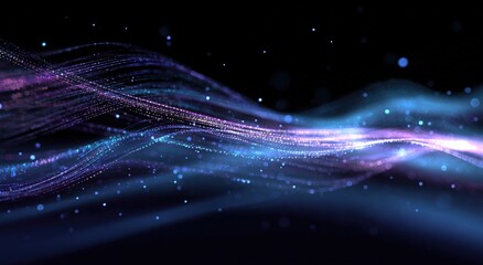 Obraz premium Abstract digital wave design with glowing particles (2)