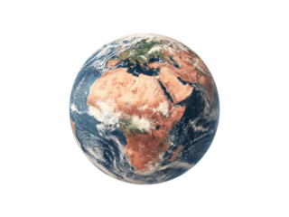 Earth globe planet view space satellite image, Isolated On White Background, Png Transparent