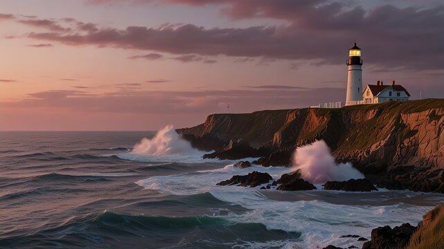 lighthouse on the coast of maine