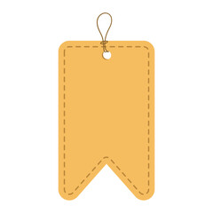 Sales tags hung with string badges. Paper sales tags. Hanging Sales Signs.