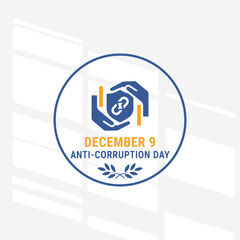 The flat design concept for Anti - Corruption Day focuses on simplicity, elegance, and ease of recognition.
