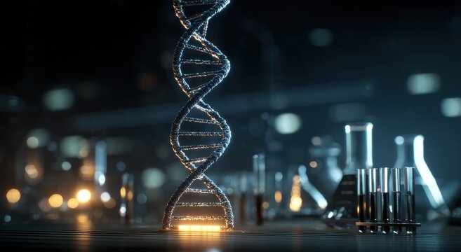 DNA helix in lab setting