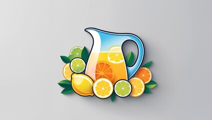 lemonade pitcher filled with citrus slices including lemon and orange, symbolizing freshness.