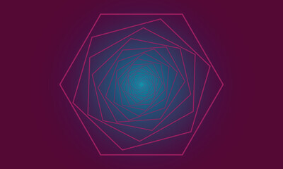 Pink Hexagonal Spiral Gradient Background abstract geometric