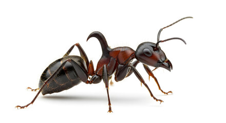 Close-up profile view of a large ant, showcasing its segmented body and antennae.