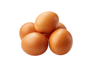 Fresh brown eggs stacked isolated on black background, Isolated On White Background, Png Transparent