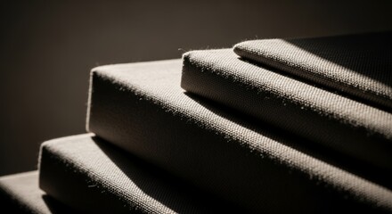 Stunning close-up of layered textured fabric with dramatic light and shadow, evoking luxury and depth