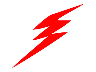 hand drawn Red electric lightning bolt symbol isolated on transparent background