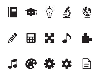 Minimal Line Style Education Subjects Icon Set – Vol.9
