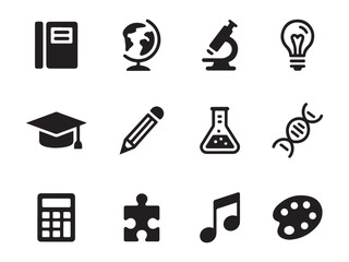 Modern Flat Education Subjects Vector Set – Vol.3