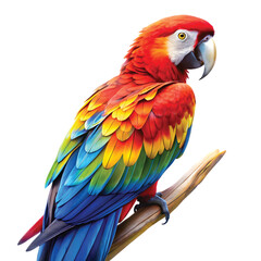 Obraz premium Parrot: A colorful parrot perched, sharp PNG vivid feather style.