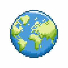  Pixel art Earth globe icon