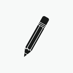 Woodpen silhouette , pencil and eraser icon vector . 