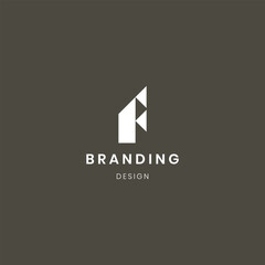 Letter F logo design for business of finance