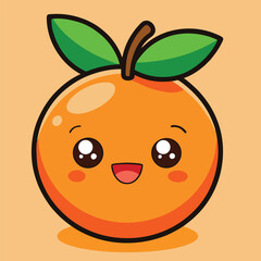 Obraz premium design logo icon vector cartoon mascot character orange