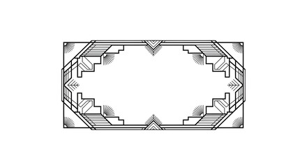 Elegant Art Deco geometric frame border design for vintage invitations and luxurious branding projects