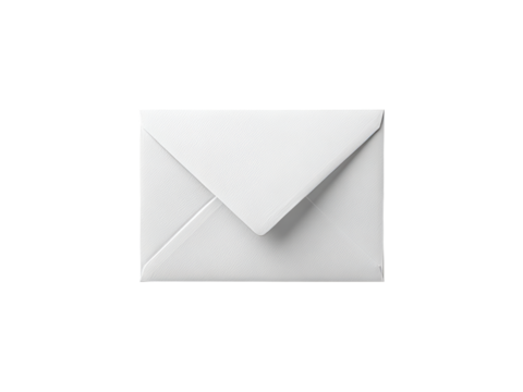 Blank white envelope isolated on black background mockup, Isolated On White Background, Png Transparent