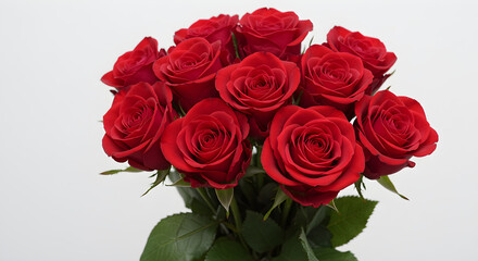 Obraz premium Elegant Bouquet of Roses in Hand on White 