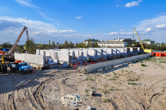 Construction site with buildings under construction