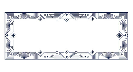 Elegant Art Deco border design adds sophisticated flair to invitations, announcements, and branding projects