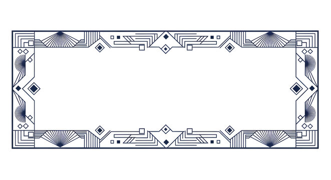 Elegant Art Deco border design adds sophisticated flair to invitations, announcements, and branding projects