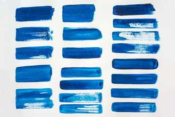 Abstract Blue Paint Brush Strokes Graphic Elements