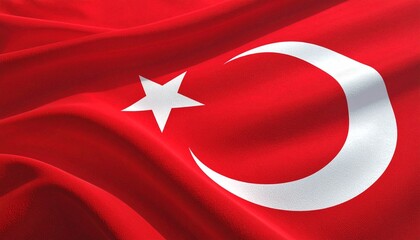 Obraz premium Wavy Flag of Turkey