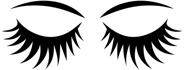 Dramatic false eyelashes for beauty salon promotions and cosmetic product advertising