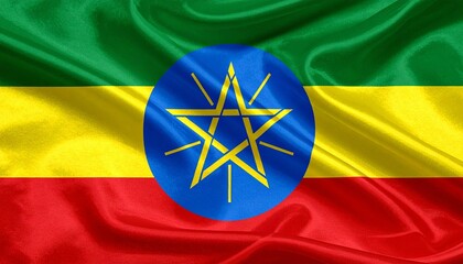 Wavy Flag of Ethiopia