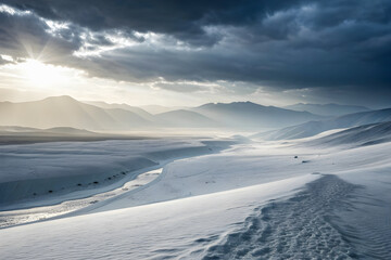 snow covered mountains