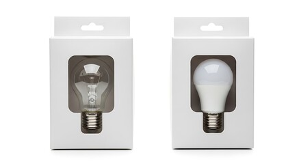 Light Bulb Packaging Design, Minimalist, Modern.