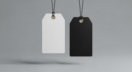 Blank Price Tags, White and Black.