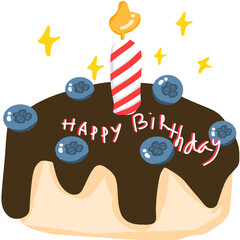 vector illustration of a birthday card cake 