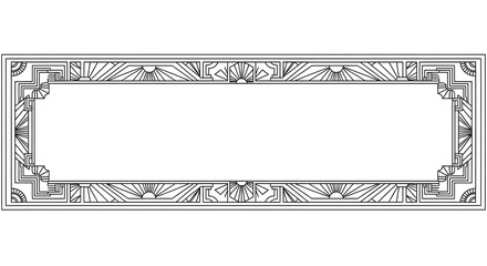 Elegant Art Deco sunburst frame design for vintage invitations and decorative borders