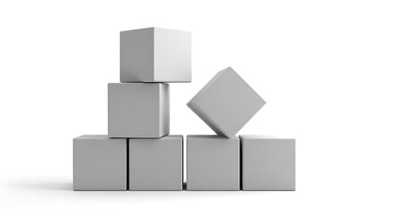 Obraz premium Gray Boxes Stacked in a Geometric Arrangement.