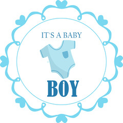 It's a boy label announcement stickers tag