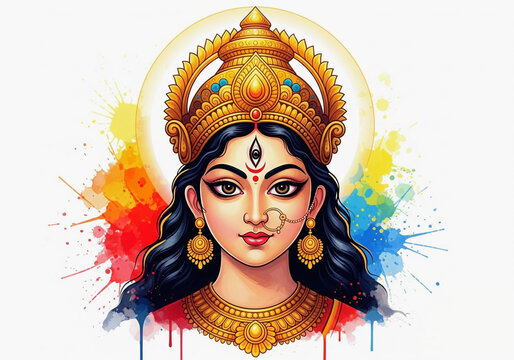 Maa Durga Navratri festival durga puja template design background