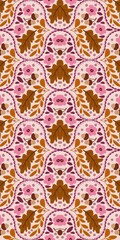 Autum Winter Pattern Background Illustration For Cover, Banner, Notes. Fall Winter Aesthetic Background.  Plant And Flower Pattern Background.