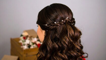 Woman's elegant braided hairstyle