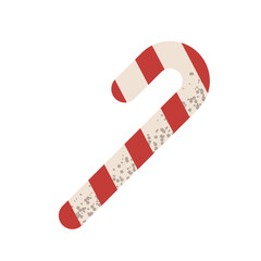 Christmas candy cane. Vector geometric illustration of traditional Christmas decor