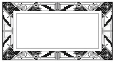 Elegant Art Deco border design adds vintage flair to invitations, cards, and graphic projects