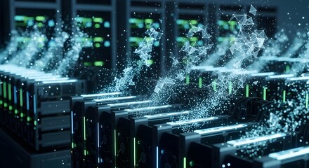 Dynamic Digital Data Processing in Server Room: Abstract Energy Flow from High-Performance Computing Racks, Cloud Storage & Network Technology