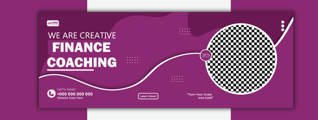 Creative finance coaching cover template for social media and marketing