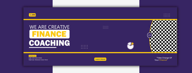Creative finance coaching cover template for social media and marketing
