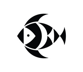 Obraz premium Abstract geometric fish graphic design silhouette for aquatic themes