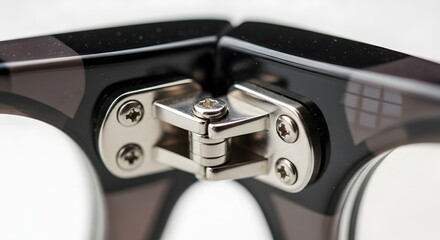 Eyeglass Hinge Detail with Screws on Frame
